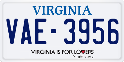 VA license plate VAE3956