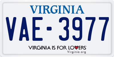 VA license plate VAE3977