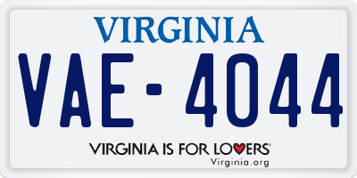 VA license plate VAE4044