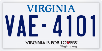 VA license plate VAE4101