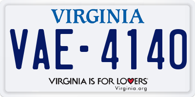 VA license plate VAE4140