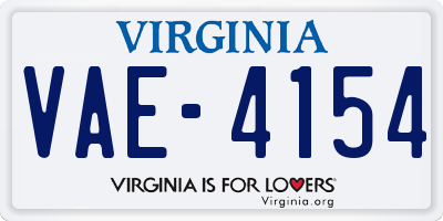 VA license plate VAE4154