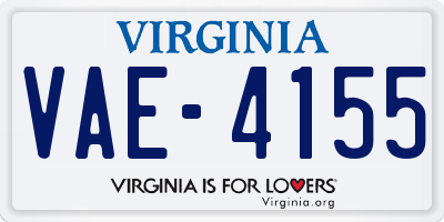 VA license plate VAE4155