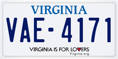 VA license plate VAE4171