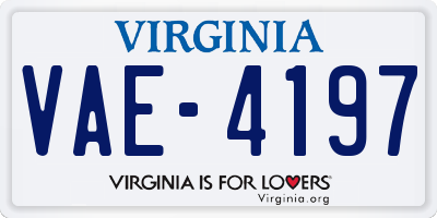 VA license plate VAE4197