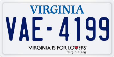 VA license plate VAE4199