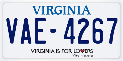 VA license plate VAE4267