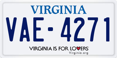 VA license plate VAE4271