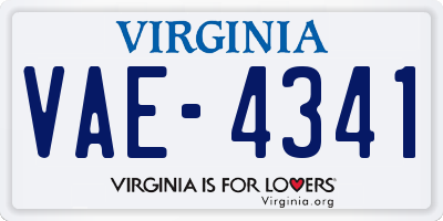 VA license plate VAE4341