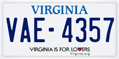 VA license plate VAE4357