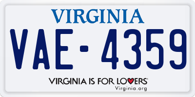 VA license plate VAE4359