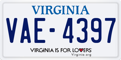 VA license plate VAE4397