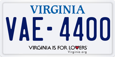 VA license plate VAE4400