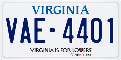 VA license plate VAE4401