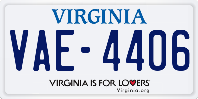 VA license plate VAE4406