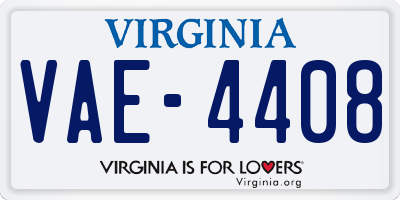 VA license plate VAE4408