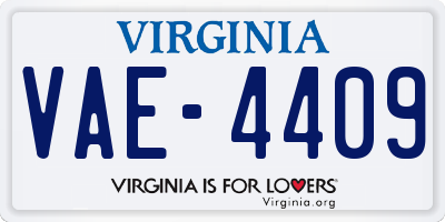 VA license plate VAE4409