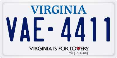 VA license plate VAE4411