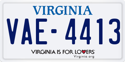 VA license plate VAE4413