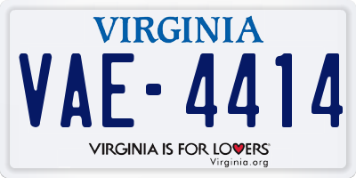 VA license plate VAE4414