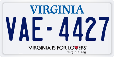VA license plate VAE4427