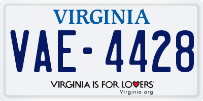 VA license plate VAE4428