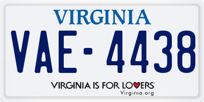 VA license plate VAE4438