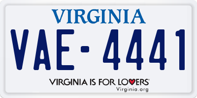 VA license plate VAE4441