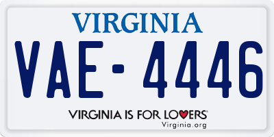 VA license plate VAE4446