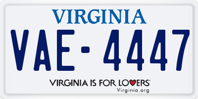 VA license plate VAE4447
