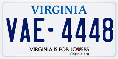 VA license plate VAE4448