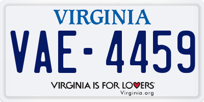 VA license plate VAE4459