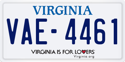 VA license plate VAE4461