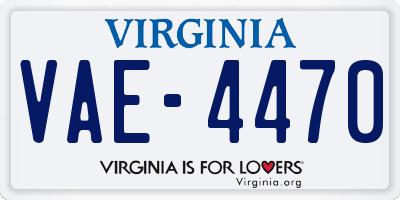 VA license plate VAE4470