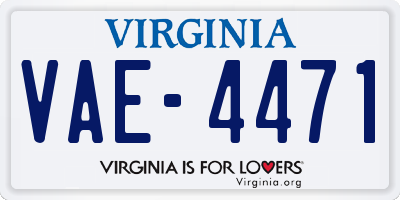 VA license plate VAE4471