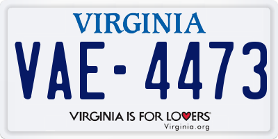 VA license plate VAE4473