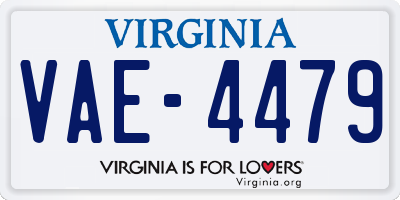 VA license plate VAE4479