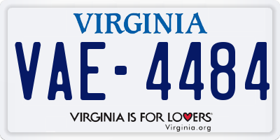 VA license plate VAE4484