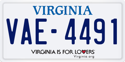 VA license plate VAE4491