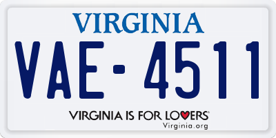 VA license plate VAE4511