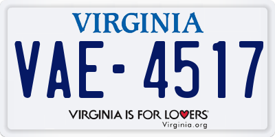 VA license plate VAE4517