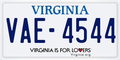 VA license plate VAE4544