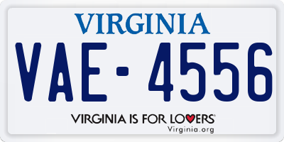 VA license plate VAE4556