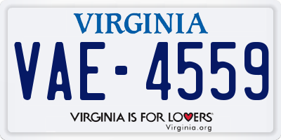 VA license plate VAE4559