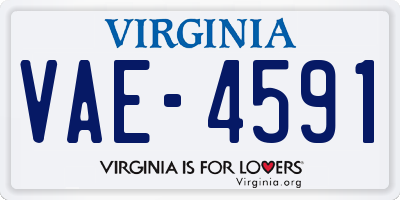 VA license plate VAE4591