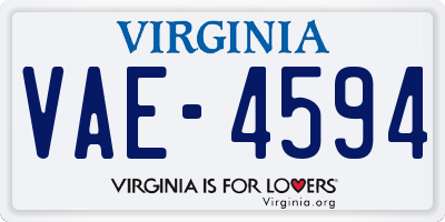 VA license plate VAE4594