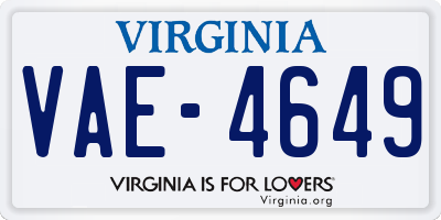 VA license plate VAE4649