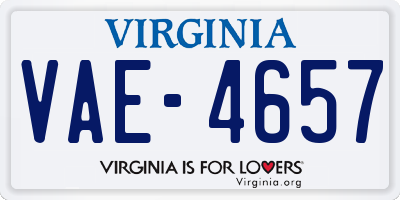 VA license plate VAE4657