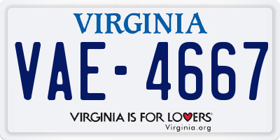 VA license plate VAE4667