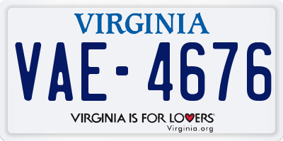 VA license plate VAE4676
